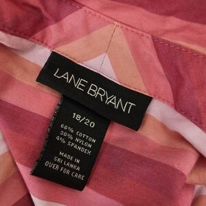 Lane Bryant collares Roman stripped button down shirt
